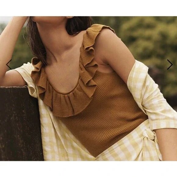 Madewell Tops - Madewell Wakeford Ruffle Sweater Tank